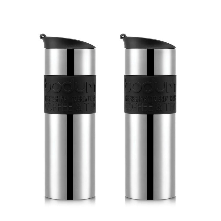 ボダム 真空ステンレス トラベルマグ 600ml 2本セット - Bodum Stainless Steel Travel Mug 20oz