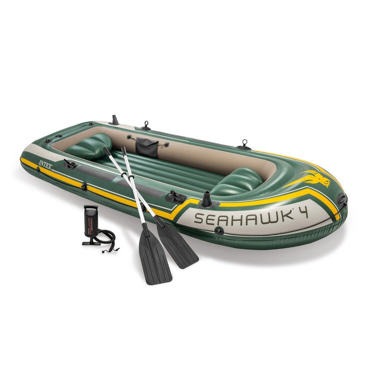 インテックス シーホーク 4 インフレータブル 4人用 ボート セット - INTEX Seahawk 4 Inflatable Boat Set
