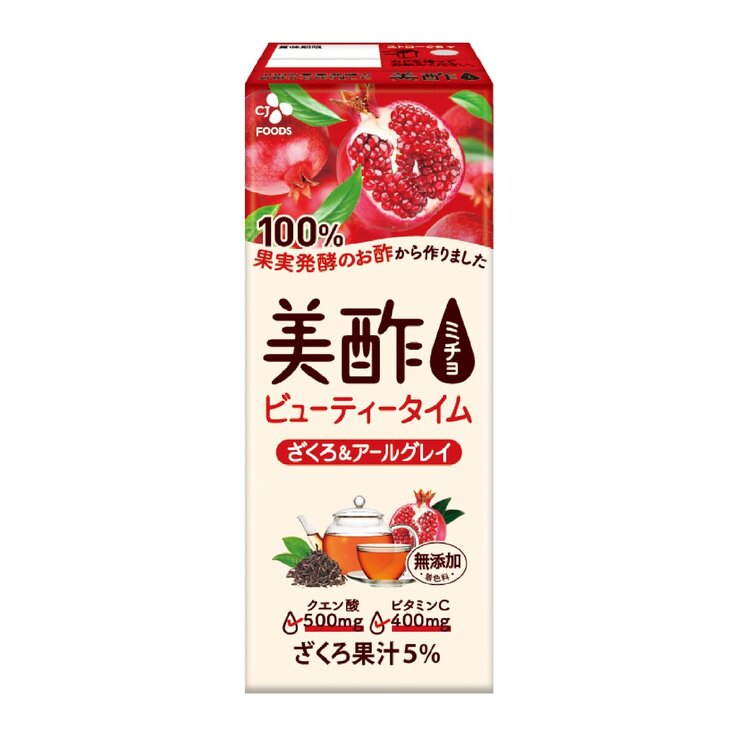 美酢 (ミチョ) ザクロ & アールグレイ 24パック - Micho Drinking Vinegar Pomegranate ＆ Earl Grey 200ml x 24 Packs