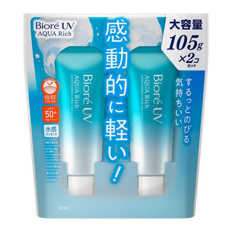 ビオレ UV アクアリッチ ウォータリーエッセンス SPF50+ 105g x 2本 - Biore UV Aqua Rich Watery Essence SPF50+ 105g x 2piece