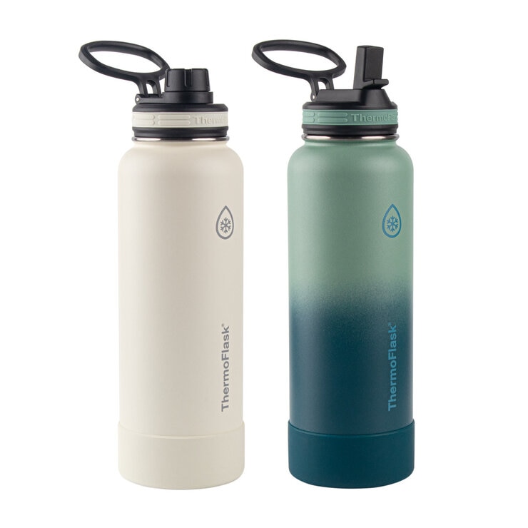 サーモフラスク 真空断熱ステンレスボトル 1.2L 2本セット - Thermoflask Stainless Bottle 40oz 2 Pack Set