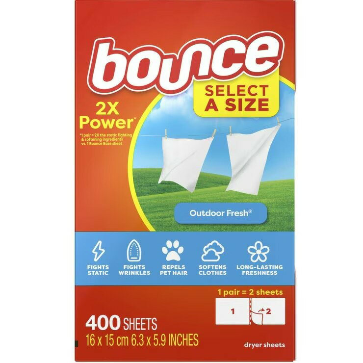 バウンス 乾燥機用柔軟剤シート 400枚入り - BOUNCE Laundry Dryer Sheet 400 Sheet