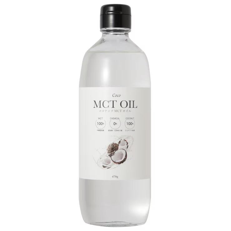 商品の特徴 ・100％ココナッツ由来のナチュラル製法で作られたMCTオイル ・中鎖脂肪酸（MCT: Medium Chain Triglyceride）100％ ・化学的工程や添加物を一切加えていない安心のナチュラル製法で、続けやすい価格の大容量タイプです。 ・コーヒーに入れたり、サラダにかけたり、おひたしやお味噌汁、スープにかけて、無味無臭で料理の味を邪魔しません。 ・1日あたり、5〜15g（小さじ1〜大さじ1杯）の摂取をお勧めします。 ※加熱には弱いため、調理油としては使えません。お料理の仕上げやドレッシングとしてお使いください。 商品の詳細 MCTオイル　470g 瓶／サイズ　6.8×20.7cm ココナッツ由来100％ シンガポール産 ※常温保存（冷蔵保存可、常に液状で冷蔵庫に入れても固まりません） ※ガラス瓶のため、お取り扱いにご注意ください。 仕様 容量: 470g 特徴: 人工香料不使用 合成着色料不使用 その他 関連商品Coco MCT オイル 5g X 120 包 - Coco MCT ...食用 落花生油 1800ml - Arawana Peanut Oil...スポーツリサーチ オーガニックMCTオイル 1183mL - Spor...5,400円2,290円5,830円バリラ ペースト アソートセット - Barilla Pesto As...博多名島屋 新だし カツオ 8g x 30パック - Hakata N...バリラ ジェノベーゼソース 190g x 3本 - Barilla P...2,450円2,420円2,440円アルベキーナ エクストラバージンオリーブオイル 1L - Arbequ...アマニ油320g x2 - FLAXSEED OIL 320g x 2...エバラ プチッとうどん 5種アソート 28個入り - Ebara Pe...3,060円2,910円2,470円タバスコ シラチャーソース 566g x 2本 - Tabasco S...マイユ種入りマスタード 845g - MAILLE OLD STYLE...カリカリ梅赤しそ 400g - JAPANESE SEASONING ...2,470円2,230円2,310円