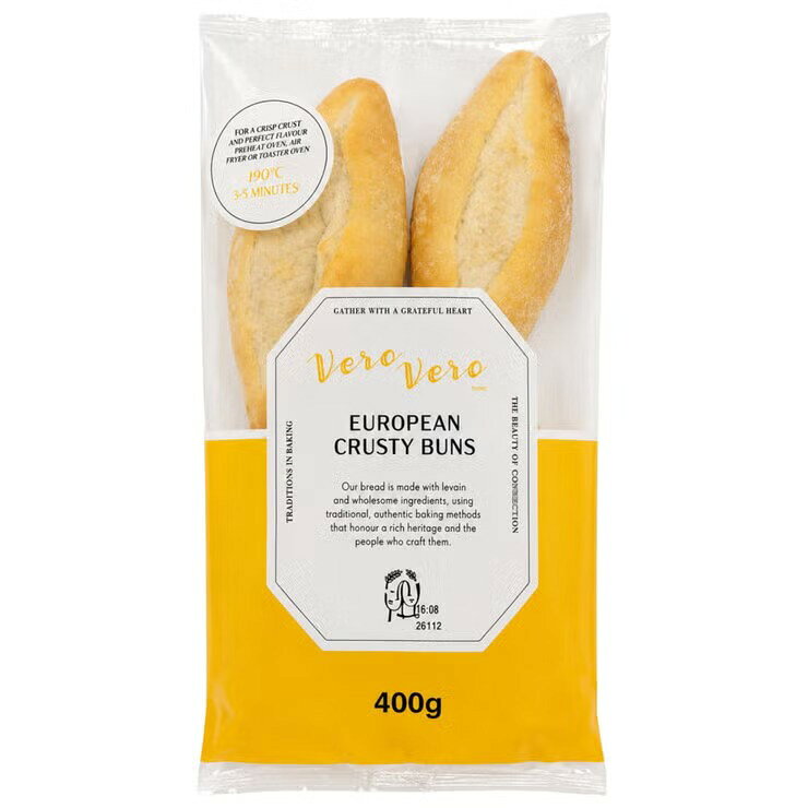 ヨーロッパスタイル ハードロールパン 4個 - EUROPEAN CRUSTY ROLLS 4CT