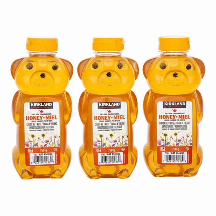 カークランドシグネチャー はちみつ ベアージャグ 750g x 3本 Kirkland Signature Honey Bear 750g x 3