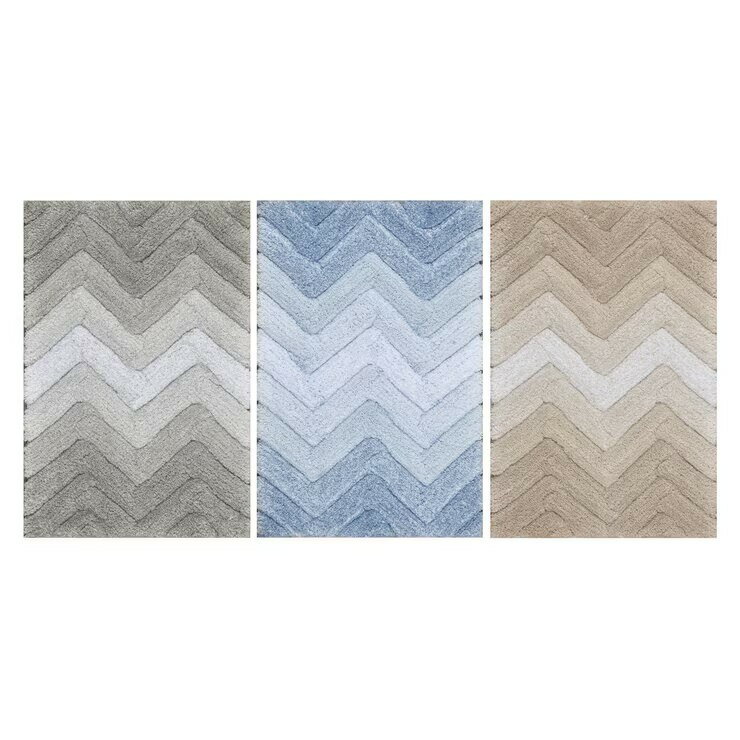RIVIERA HOME マイクロポリエステル バスマット 40cm x 60cm 2枚組 - RIVIERA HOME Chevron Bath Rug 40...