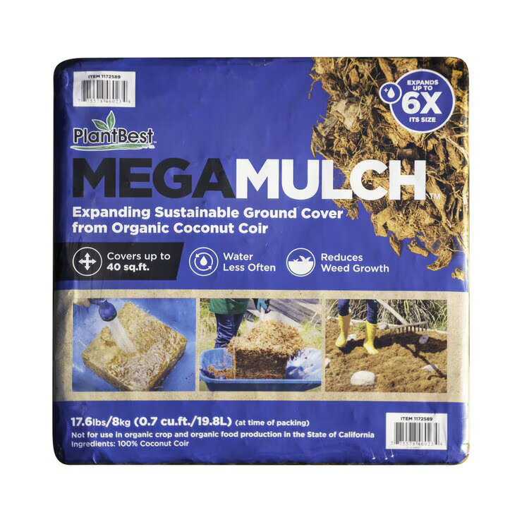 プラントベスト メガマルチ 圧縮ココナッツマルチ材 2個パック - PlantBest MegaMulch Compressed Expanding Cocon...