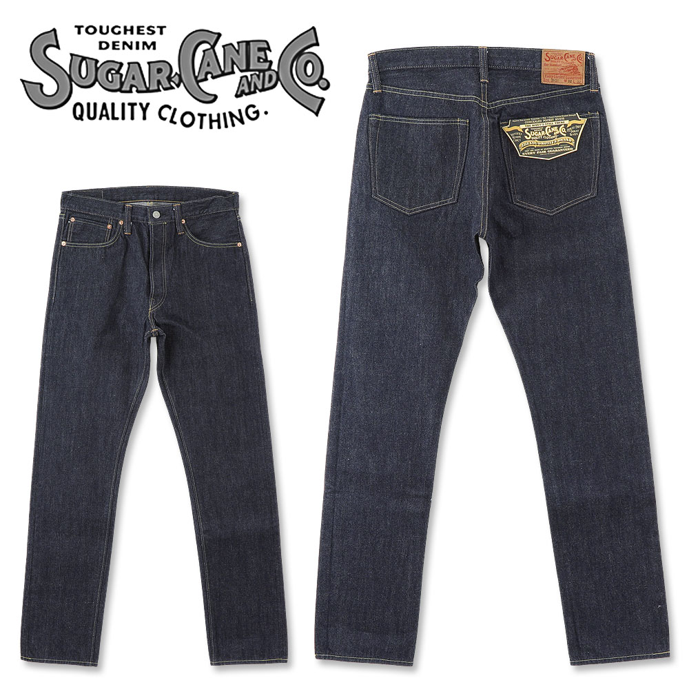 SUGAR CANE (シュガーケーン) 14.25oz. デニム 2021 モデル スリムテーパード SC42021A (ジーンズ/パンツ/ワンウォッシュ/日本製/メンズ/レギュラーストレート/アメカジ)