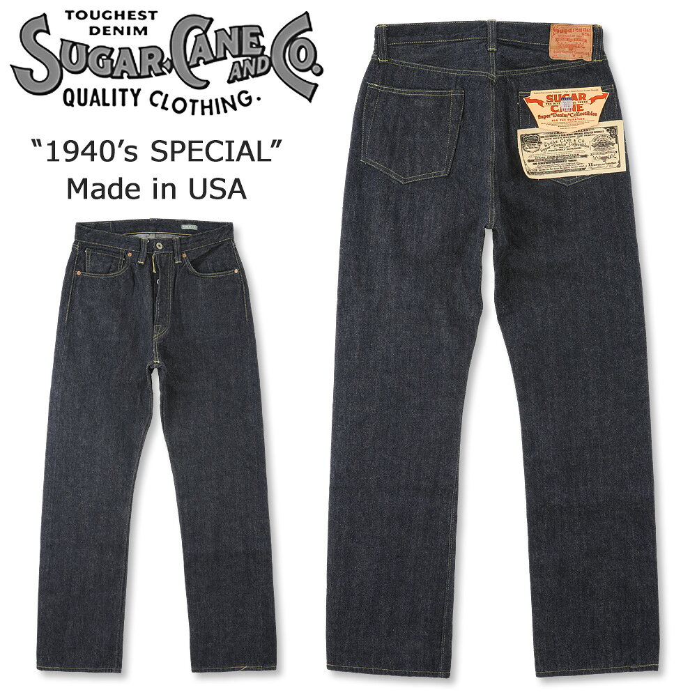 SUGAR CANE (シュガーケーン) シュガーケーン スーパー ”デニム” コレクティブルズ 50周年 13.5oz. デニム ウエスト オーバーオールズ “1940's スペシャル” Made in USA (限定/大戦モデル/ワンウォッシュ/ジーンズ/パンツ/アメリカ製/メンズ/アメカジ)
