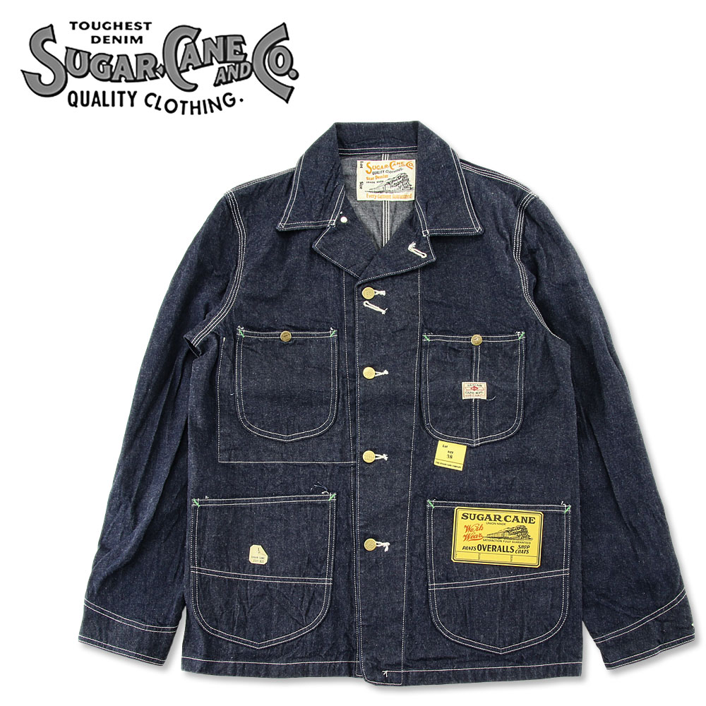 SUGAR CANE (シュガーケーン) 11oz ブルーデニム ワークコート SC14371 (カバーオール ジャケット アウター コート アメカジ メンズ 日本製)