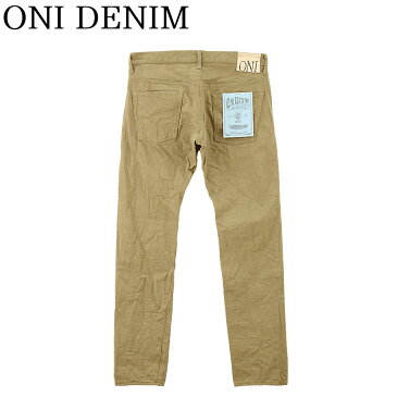 ■ 鬼デニム (ONI DENIM) カラー ジーンズ (ONI-672BESZR)12.5oz 先染め スーパーローテンション ベージュデニム アメリカンテーパード (ワンウォッシュ/セルビッジ/日本製/メンズ/テーパード/ライトオンス/ボタンフライ)