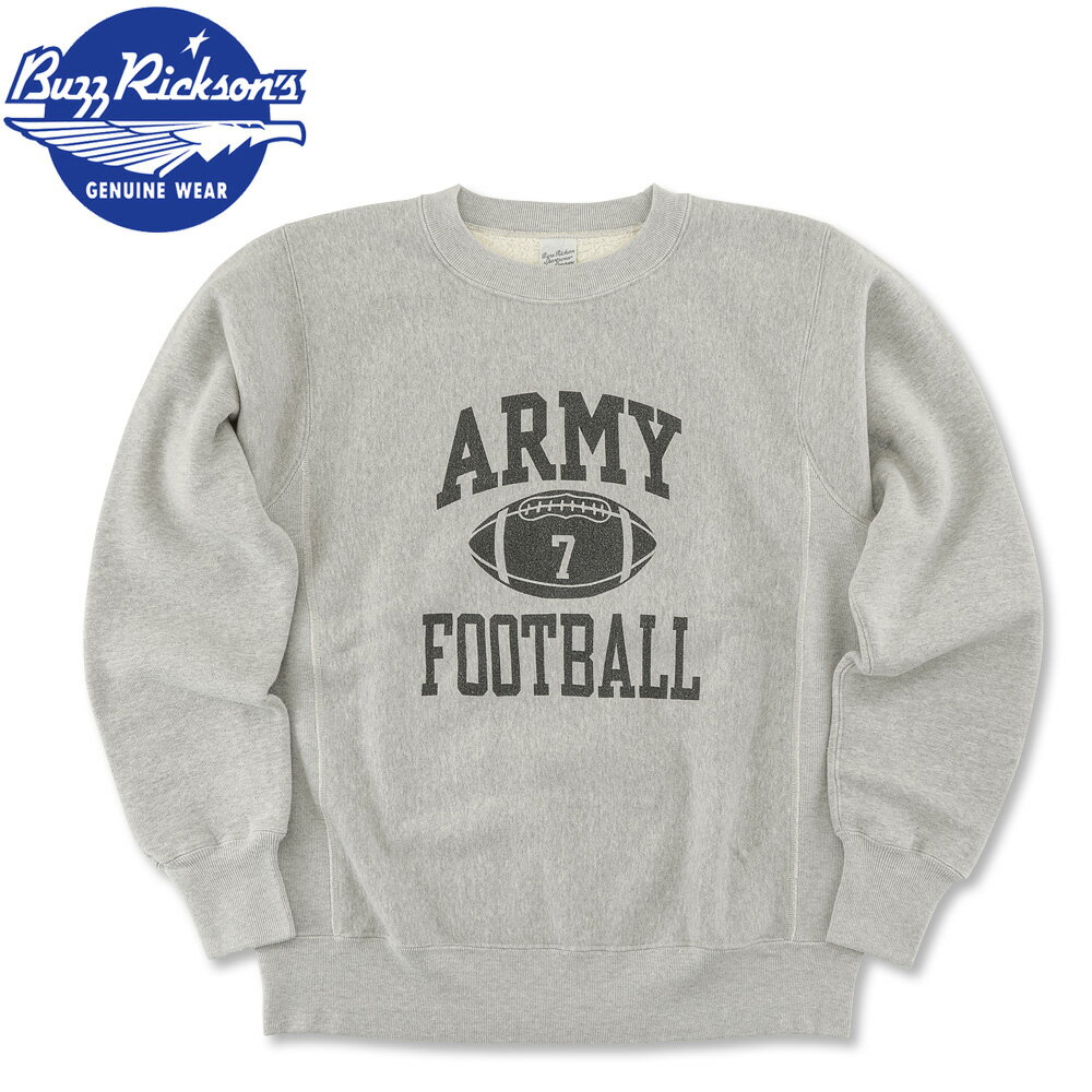 ※当商品は店頭販売と在庫を共有している為、在庫更新のタイミングにより在庫切れになり、やむをえずキャンセルさせて頂く場合がございますのでご了承下さい。 ■ バズリクソンズのスウェット / トレーナーを →　見る！ ■ バズリクソンズのトップスを →　見る！ ■ バズリクソンズの全アイテムを →　見る！ ※このページは日本国内用に作成されています。 ■ Internet shop FRISBEE (フリスビー) ■ ---------------------- 商品詳細情報 ---------------------- ◎ シルエット ： スウェットトレーナー ◎ 素　材 ： 綿100％ ◎ 日本製 ＜ 商品説明 ＞ バズリクソンズより、ホリゾンタルニッティングスウェットシャツ "ARMY FOOTBALL" 登場！ 沿岸警備隊のトレーニング時に着用されたスウェットシャツ。仕様は身頃の生地を横使いし、サイドにリブ素材と切り替えたホリゾンタル・ニッティング。ホリゾンタルとは「横方向」という意味で、丈の縮みを防止すると共に縦横の伸縮性を意識している。このような仕様でミリタリーに関連した柄は稀少性が高く、ヴィンテージ市場において価格が高騰している。1802年に、ニューヨーク州のウエストポイントに設立された陸軍士官学校は米国で最も古い士官学校。陸軍士官学校と永遠のライバルでもある海軍士官学校のカレッジフットボールの試合は米国では伝統の試合となっている。シンプルなブロック体にフットボールが効いたスポーティーなプリントデザイン。 ◎ 実測サイズ 　　単位：cm 表記サイズ 身幅 肩幅 着丈 袖丈 M54436565 L56456765 XL58476966 XXL60507167 ※ 商品は個々に若干差がありますのでご了承ください。 サイズの詳しい測り方はこちらHow to measure the size ※ 気になることがございましたら気軽にご質問下さい。 ※ ディスプレイとして使用しているマネキン・ベルト・小物等は、商品本体には含まれません。 ※ 写真の色合いは、モニターの違いやパソコンの設定条件により現物と多少異なりますのでご了承下さい。 ◎ 店舗内カテゴリー （登録2511/メンズ2511/トップス2511/バズリクソンズ2511/Mミリタリー2511/Mカットソー長袖2511/東洋エンタープタイズ/） ■ BUZZ RICKSON'S の全商品を→見る ！ ■ BUZZ RICKSON'S のボトムスを→見る ！ ■ BUZZ RICKSON'S のトップスを→見る ！ ■ BUZZ RICKSON'S のアウターを→見る ！ ■ BUZZ RICKSON'S のグッズを→見る ！ ▲ このページのトップへ ▲ ※メーカー希望小売価格はメーカー商品タグに基づいて掲載していますBUZZ RICKSON'S　HORIZONTAL KNITTING SWEAT SHIRTS "ARMY FOOTBALL" BR69644 BUZZ RICKSON'S　HORIZONTAL KNITTING SWEAT SHIRTS "ARMY FOOTBALL" BR69644 バズリクソンズより、ホリゾンタルニッティングスウェットシャツ "ARMY FOOTBALL" 登場！ 沿岸警備隊のトレーニング時に着用されたスウェットシャツ。仕様は身頃の生地を横使いし、サイドにリブ素材と切り替えたホリゾンタル・ニッティング。ホリゾンタルとは「横方向」という意味で、丈の縮みを防止すると共に縦横の伸縮性を意識している。このような仕様でミリタリーに関連した柄は稀少性が高く、ヴィンテージ市場において価格が高騰している。1802年に、ニューヨーク州のウエストポイントに設立された陸軍士官学校は米国で最も古い士官学校。陸軍士官学校と永遠のライバルでもある海軍士官学校のカレッジフットボールの試合は米国では伝統の試合となっている。シンプルなブロック体にフットボールが効いたスポーティーなプリントデザイン。 BUZZ RICKSON'S