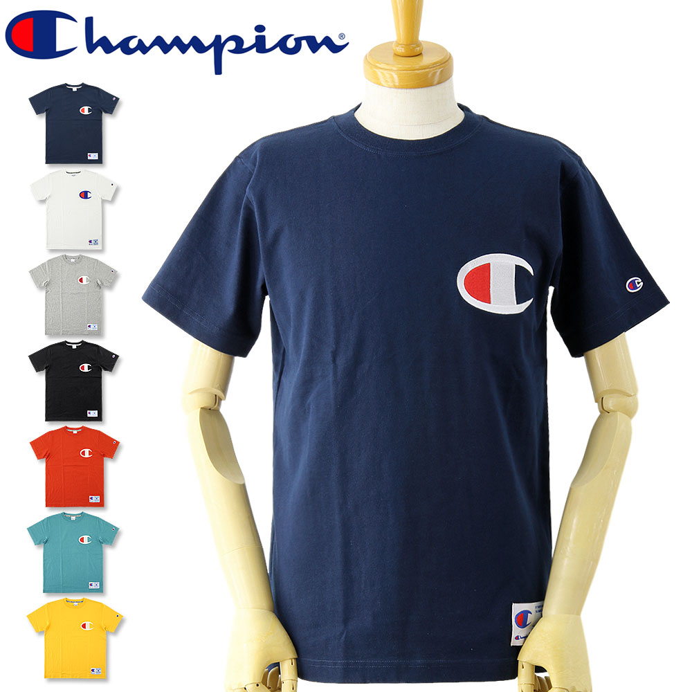 【SALE セール】CHAMPION (チャンピオン) ビッグロゴ Tシャツ [C3-F362](半袖Tシャツ/メンズ/レディース/アメカジ/SST/人気アイテム/お買い得/特価)【ゆうメールなら送料→180円】