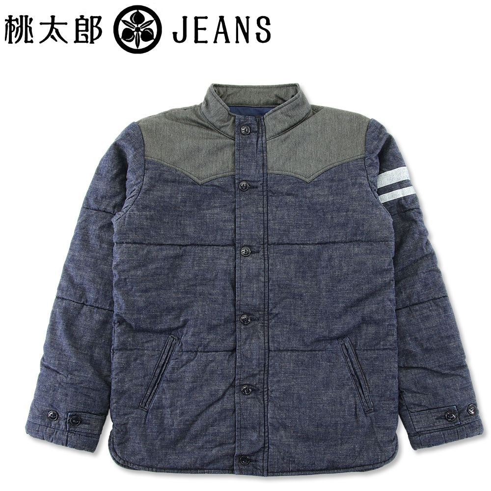 桃太郎ジーンズ (MOMOTARO JEANS) シャンブレーバッティング ジャケット 03-093 (中綿ジャケット 中綿 おしゃれ 日本製 メンズ アメカジ アウター)