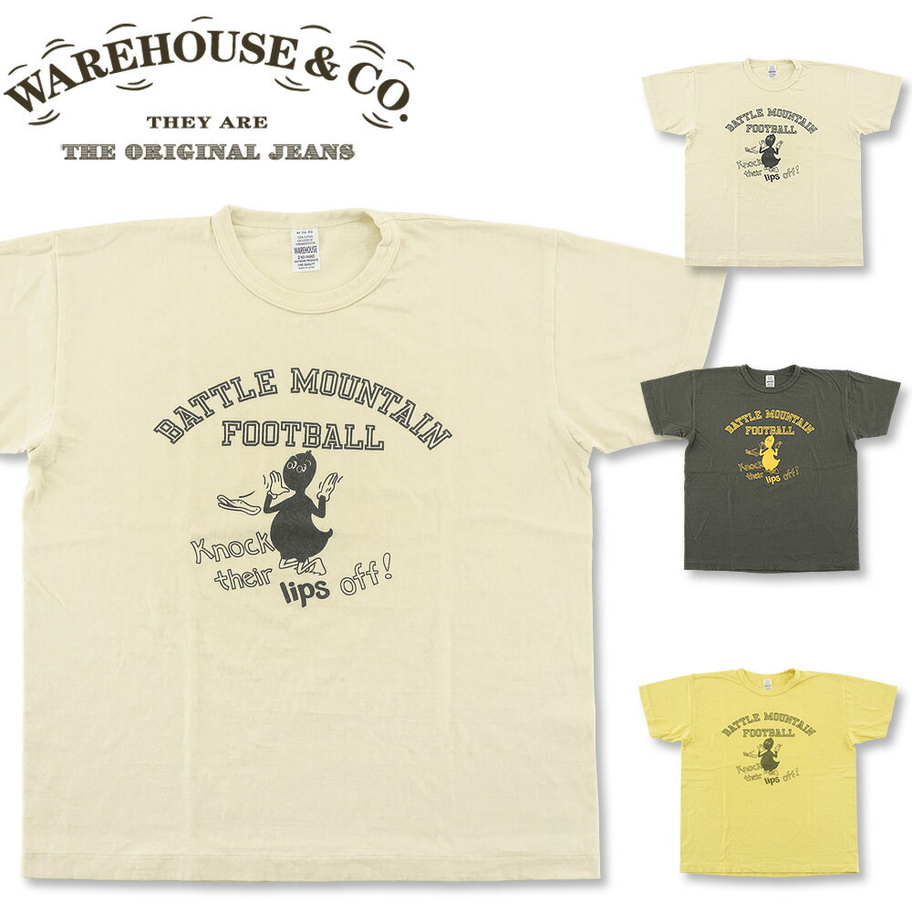 Rakuten - WAREHOUSE (ウエアハウス) Lot 4064 BATTLE MOUNTAIN 半袖Tシャツ [4064BAT](半袖 Tシャツ 日本製 プリント おしゃれ ストリート アメカジ メンズ)