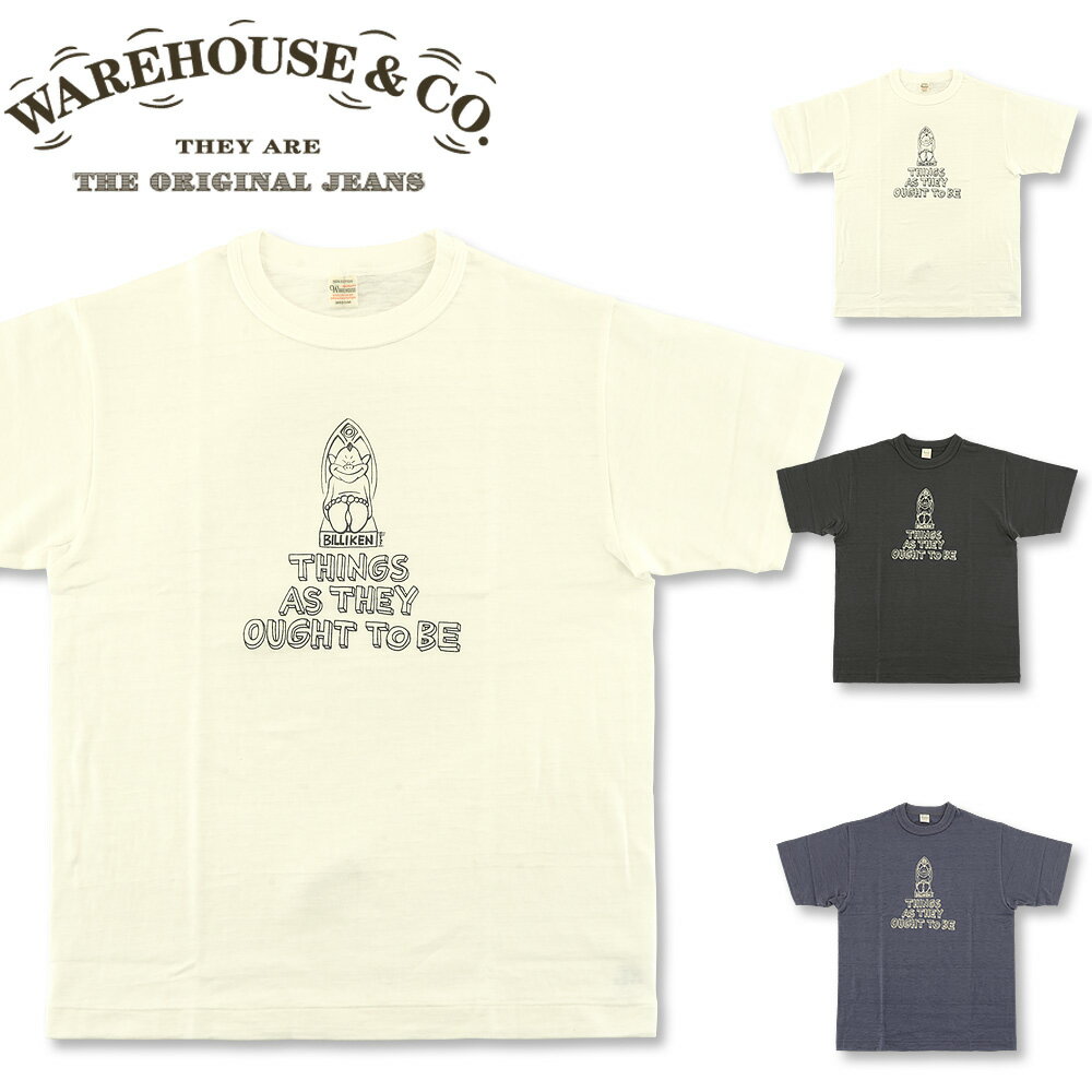 楽天FRISBEEWAREHOUSE （ウエアハウス） 花井祐介コラボ Lot. 4601 THINGS AS THEY OUGHT TO BE 半袖Tシャツ （ノンウォッシュ 半袖 Tシャツ 日本製 プリント おしゃれ ストリート アメカジ メンズ ビリケン）