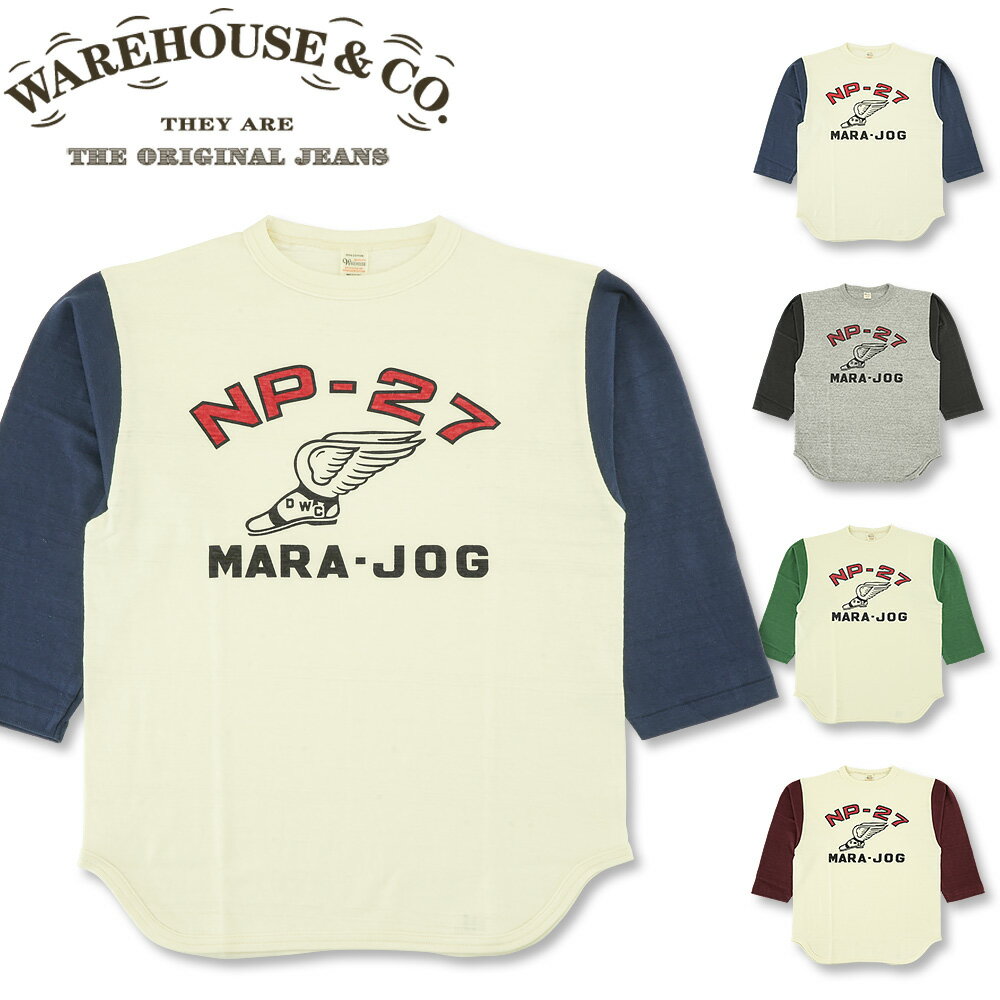 Rakuten - WAREHOUSE (ウエアハウス) Lot 4800 七分袖 ベースボール Tシャツ NP-27 [4800NP27] (ノンウォッシュ 7分袖 Tシャツ 日本製 プリント おしゃれ ストリート アメカジ メンズ)