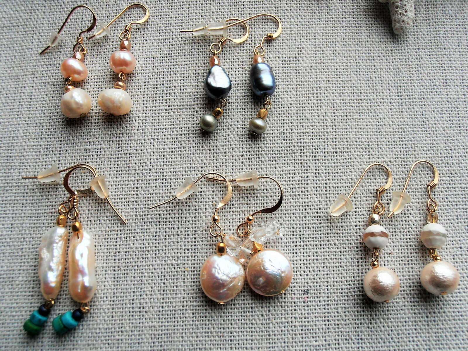 Mermaid jewelry 淡水パール デザインピアス（パール5デザイン）14kgfピアス オリジナル ハンドメイドアクセサリー