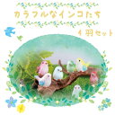 ミニチュアドール カラフルなインコ 4羽セット まえむき よこむき ミニチュア テラリウム コケリウム フラワーポット 鉢植え 置物 置き物 おきもの アニマル...