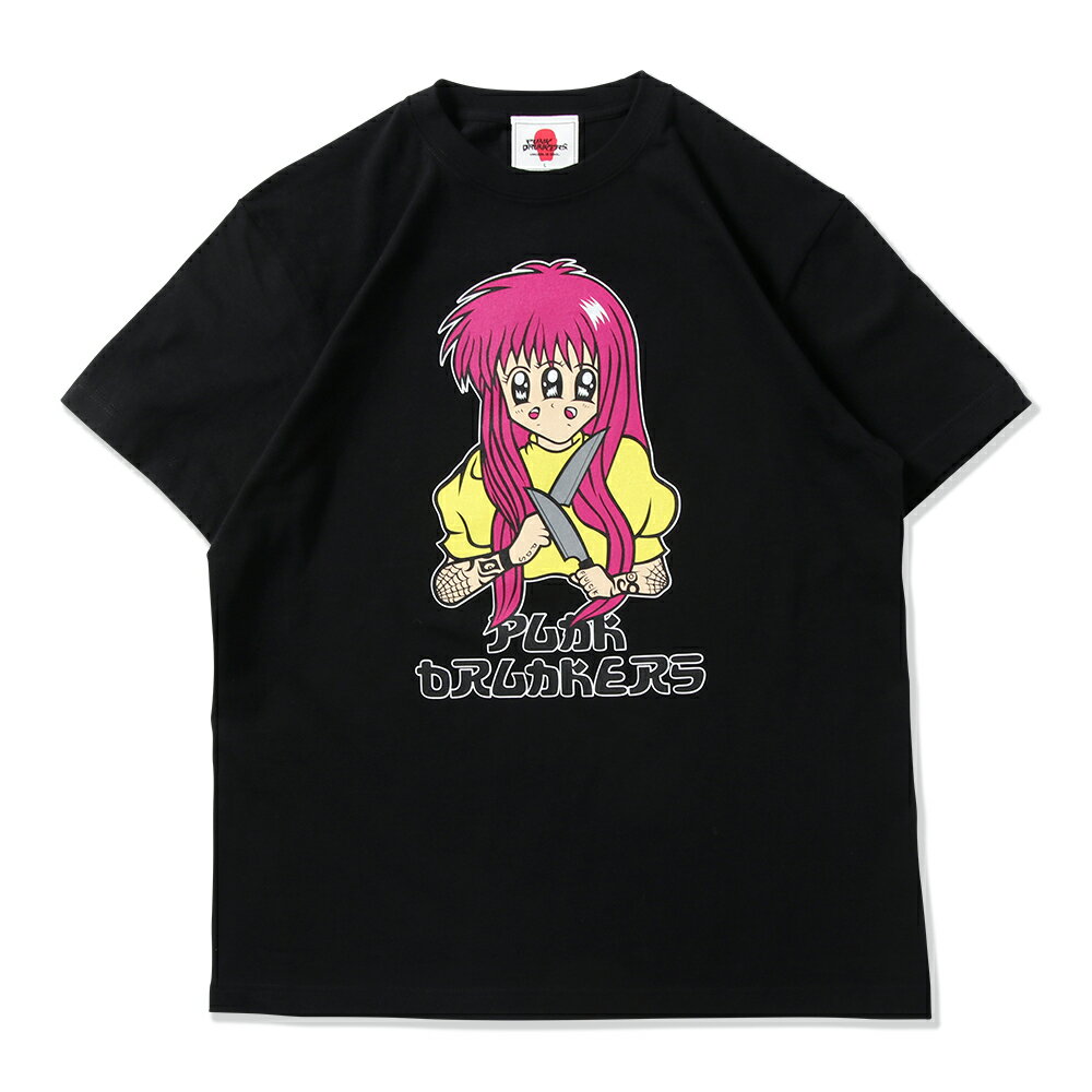 パンクドランカーズ PUNK DRUNKERS アニメ少女TEE メンズ レディース BLACK S.BLUE M L XL イラストTEE プレゼント ギフト