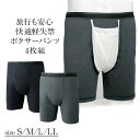 【お買い得4枚セット】旅行にも安心!軽失禁ボクサーパンツ4枚組 S M L LL 下着 インナー パンツ 大人 春 夏 秋 冬 年間 メンズ 紳士 男性 父の日 ギフト プレゼント 大きい 大きいサイズ ボクサー トランクス 肌着 かっこいい