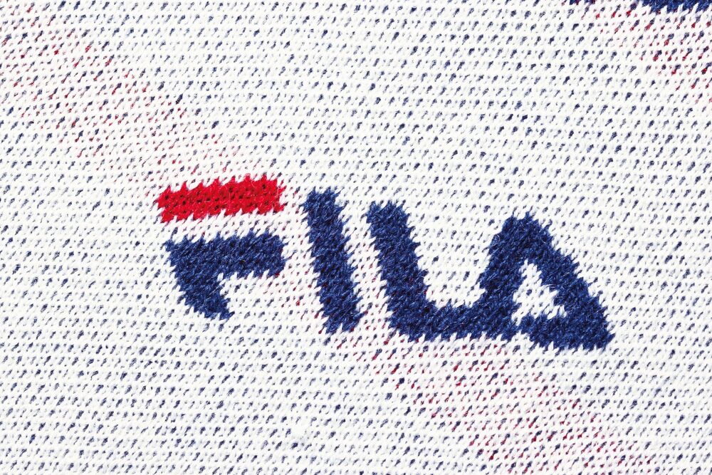 FILA）総柄ロゴジャカードニット M L LL / ニット トレーナー トップス ミセス 大人 ファッション レディース 上品 春 秋 冬