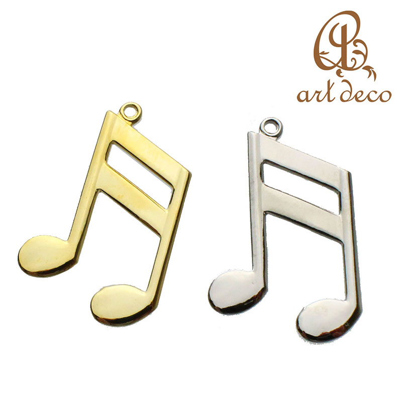 チャーム キーホルダー ペンダントトップ 音楽 音符 2個/10個 25mm×15mm アクセサリーパーツ ハンドメ..