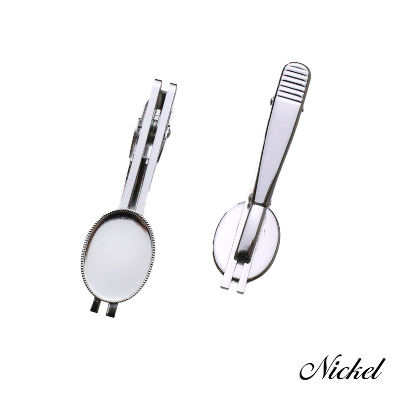 ネクタイピン タイピン 楕円 1個/10個 13mm×18mm アクセサリーパーツ ハンドメイド オリジナル 空枠 カラワク ミール皿 レジン
