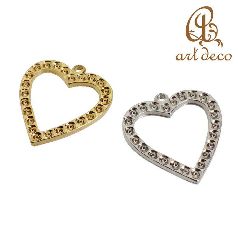 チャーム オープンハート キーホルダー ペンダントトップ 2個/10個 25mm×22mm アクセサリーパーツ ハン..