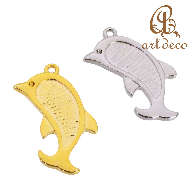 ペンダント トップ チャーム イルカ アニマル 動物 2個/10個 アクセサリーパーツ ハンドメイド オリジ..