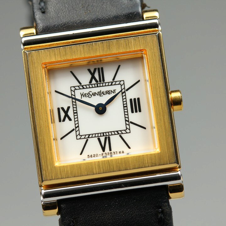 【稼動品】 イヴサンローラン　時計　グレー文字盤　クオーツ　箱　説明書付 楽天市場】yves saint laurent（腕時計）の通販