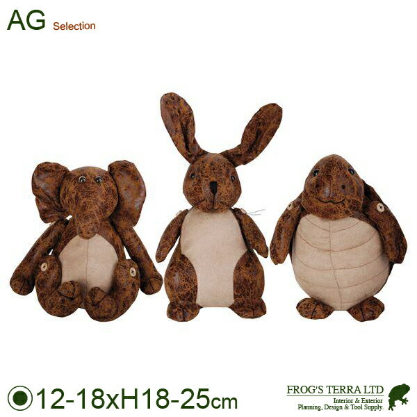 ガーデンツール（ドアストップ） オランダ エッシャーデザイン製 【外寸】象:W18.2cmxL15cmxH18.2cm 兎:W12.5cmxL11cmxH25.4cm 　　　　亀:W12.8cmxL10.7cmxH19.3cm 【材質】ポリエステル、サンド ※サイズは目安であり多少前後する場合がございます。 ※画面上の色はブラウザや設定により、実物は異なる場合があります。ご了承の上ご注文下さい。