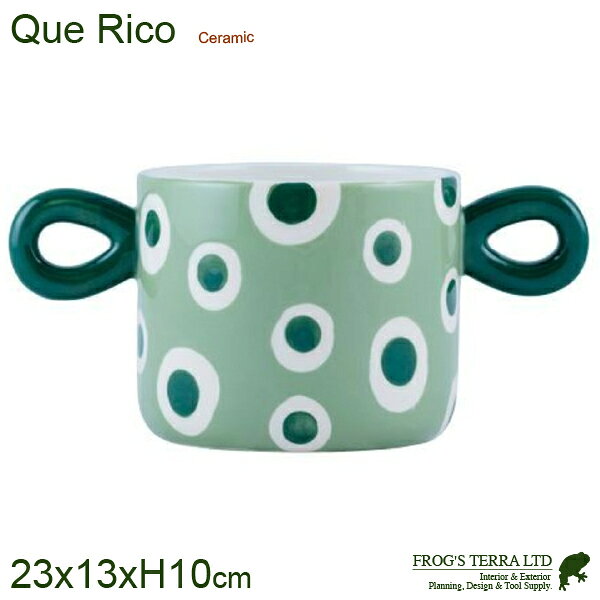Rakuten - マリアナダンシングドッツ Que Rico Pomme Pidou（W23.5cm×D13.5cm×H10.5cm）底穴なし（陶器） 鉢カバー