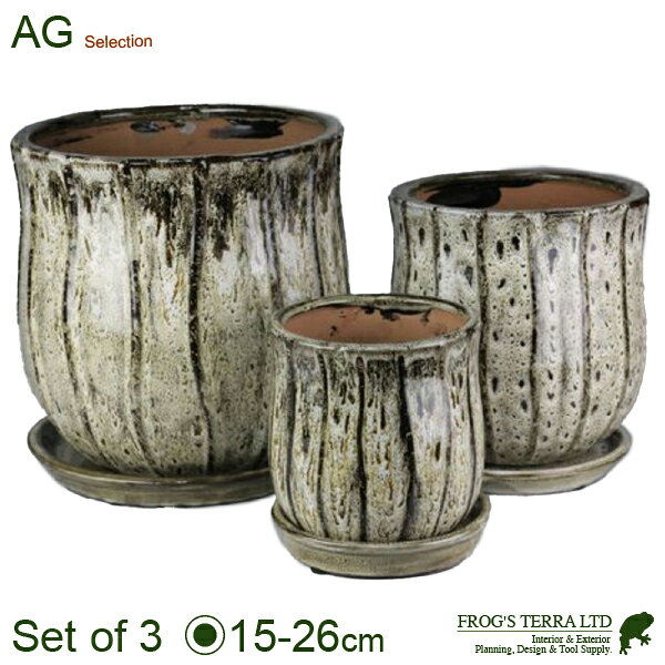 樂天商城 - 【屋外対応】チューリップ SMLセット（S:直径15cm×H17cm/M:直径20cm×H22cm/L:直径26cm×H27.5cm）（底穴あり/受皿付）