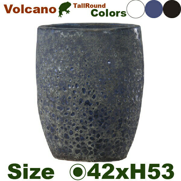 樂天商城 - ボルカーノ トールラウンド 42（直径42cm×H53cm/14号）（底穴あり）（陶器製）（アビス Abyss プランター ポット）