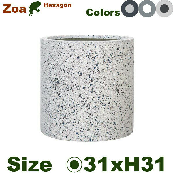 植木鉢（プランター／ポット） 【外寸】直径31cm×H31cm（内直径26.7cmx内H30cm） 【重量】2.7kg 【容量】20リットル 【材質】セメントファイバー 【色】ブラック、グレイ、ホワイトからお選び下さい 【底穴】あり ※セメント製品の特性として環境によりクラック、色あせ等の変化が発生します。 ※ハンドメイドの為、サイズ・色が多少異なる場合がございます。 ※画面上の色はブラウザや設定により、実物は異なる場合があります。ご了承の上ご注文下さい。 ※個人宅、現場宛の場合、別途送料割増となる場合があります、 可能でしたら法人宛にてご注文をご検討下さい。（お届け先に法人名の掲示が必要となります）