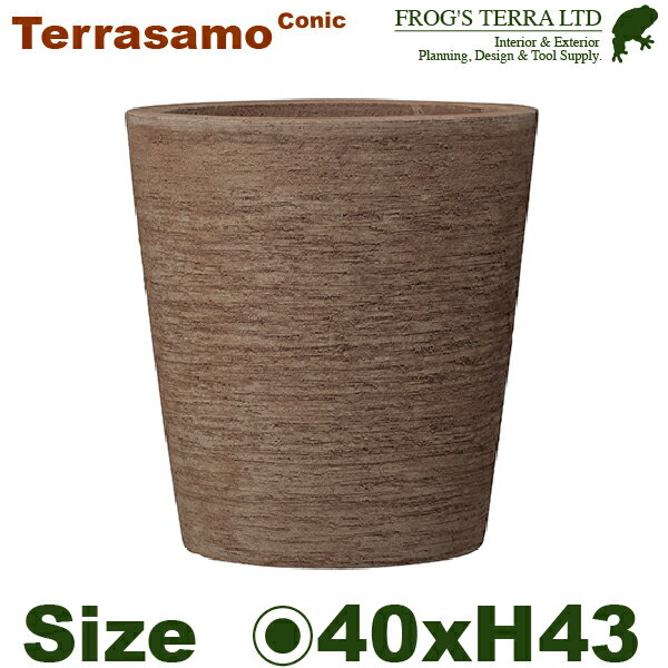 樂天商城 - GP テラサモ コニック Terrasamo 40（直径40cm×H43cm）10号対応（底穴あり ハンドメイド 土もの 陶器鉢 テラコッタ プランター 園芸 素焼 ポット）