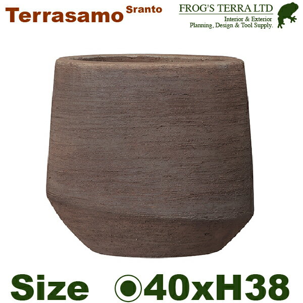 Rakuten - GP テラサモ スラント Terrasamo 40（直径40cm×H38cm）10号対応（底穴あり ハンドメイド 土もの 陶器鉢 テラコッタ プランター 園芸 素焼 ポット）