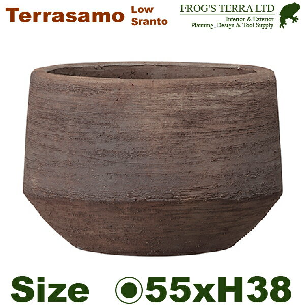 Rakuten - GP テラサモ ロースラント Terrasamo 55（直径55cm×H38cm）（底穴あり ハンドメイド 土もの 陶器鉢 テラコッタ プランター 園芸 素焼 ポット）