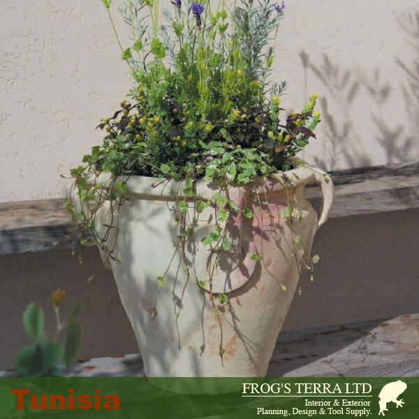 チュニジア 062 40cm（直径47cm×H40cm）（底穴あり）（陶器鉢/テラコッタ）（プランター/園芸/寄せ植え/ポット）