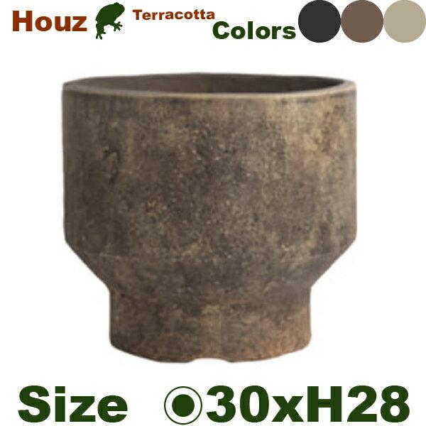 Rakuten - 【屋外対応】GP Houz ハウズ ラウンド 30（直径30cm×H28cm）（底穴あり）（8号可）（素焼製）