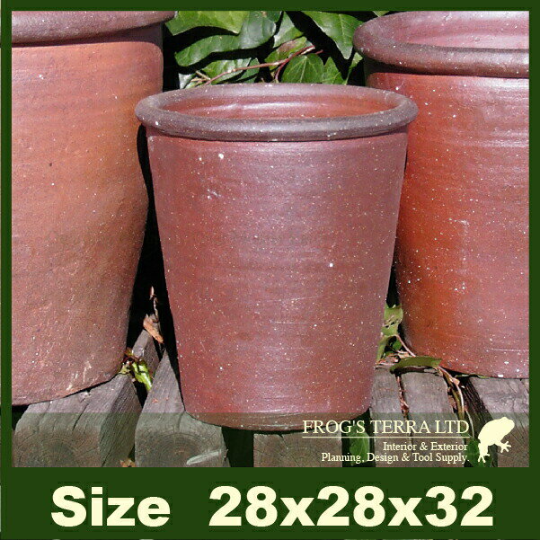 寸胴鉢 TD-650S 小（直径28cm×H32cm）（備前/塩焼）（料亭/侘び/さび/モダン）(和風/陶器/こげ茶/アジアン）