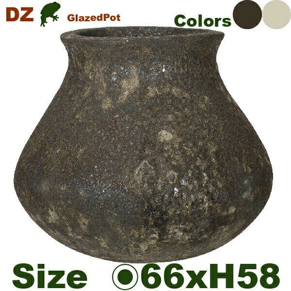 DZ 丸壺（直径66cm×H58cm）（穴あり）陶器製 観葉鉢 大型ポット 商業施設