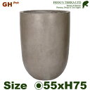 GH ハイラウンド グレイ GH007-55cm (直径55cm×H75cm）（底穴あり）（セメント/ジュートファイバー）（プランター/ポット）