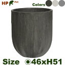 ポリレジン プランター HP01-46 ファイバークレイ(直径46cm×H51cm)(底穴なし)ポリストーンファイバー