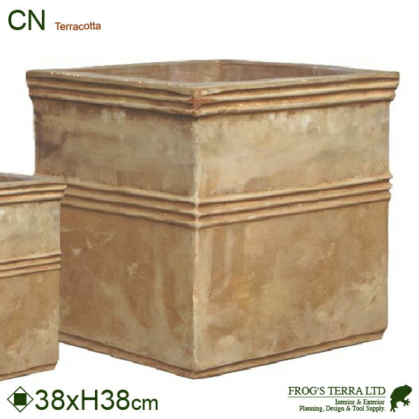 樂天商城 - 【屋外対応】【法人/店舗宛】CN ラインキューブ M（口38cm×H38cm）（底穴あり）（素焼）