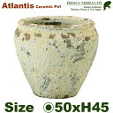 チューリッププランター XL FS6854ADXL Atlantis丸壺型（直径50cm×H45cm）（底穴有）（陶器製）（観葉鉢）
