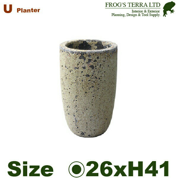 植木鉢（壺／ジャー／プランター／ポット） 【外寸】直径26cm×H41cm（内直径21cm） 【重量】10kg 【材質】陶器製 【カラー】ナチュラルブラスト 【底穴】あり ※発色の個体差大きい商品ですが色は選べません、ご理解の上ご注文下さい...