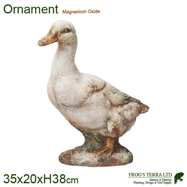 【法人宛限定商品】カナールスタンド（W35cmx20cmxH38cm）（酸化マグネシウム製 オーナメント オブジェ デコレイト 置物 庭 アヒル）