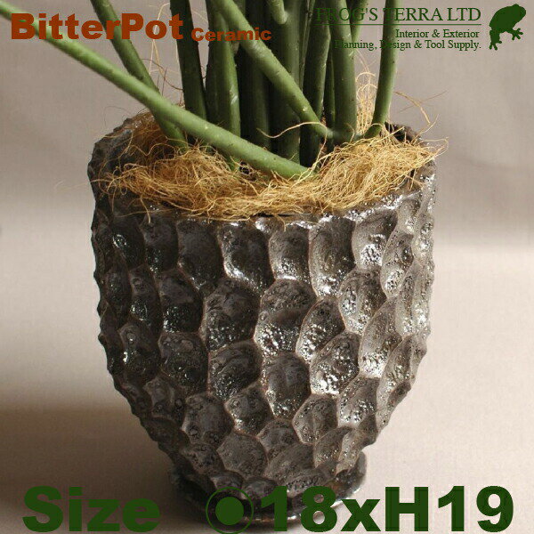 Rakuten - Bitter Pot C2306（直径18cm×H19cm/6号）（底穴あり/受皿付）（陶器製）（プランター/ポット）